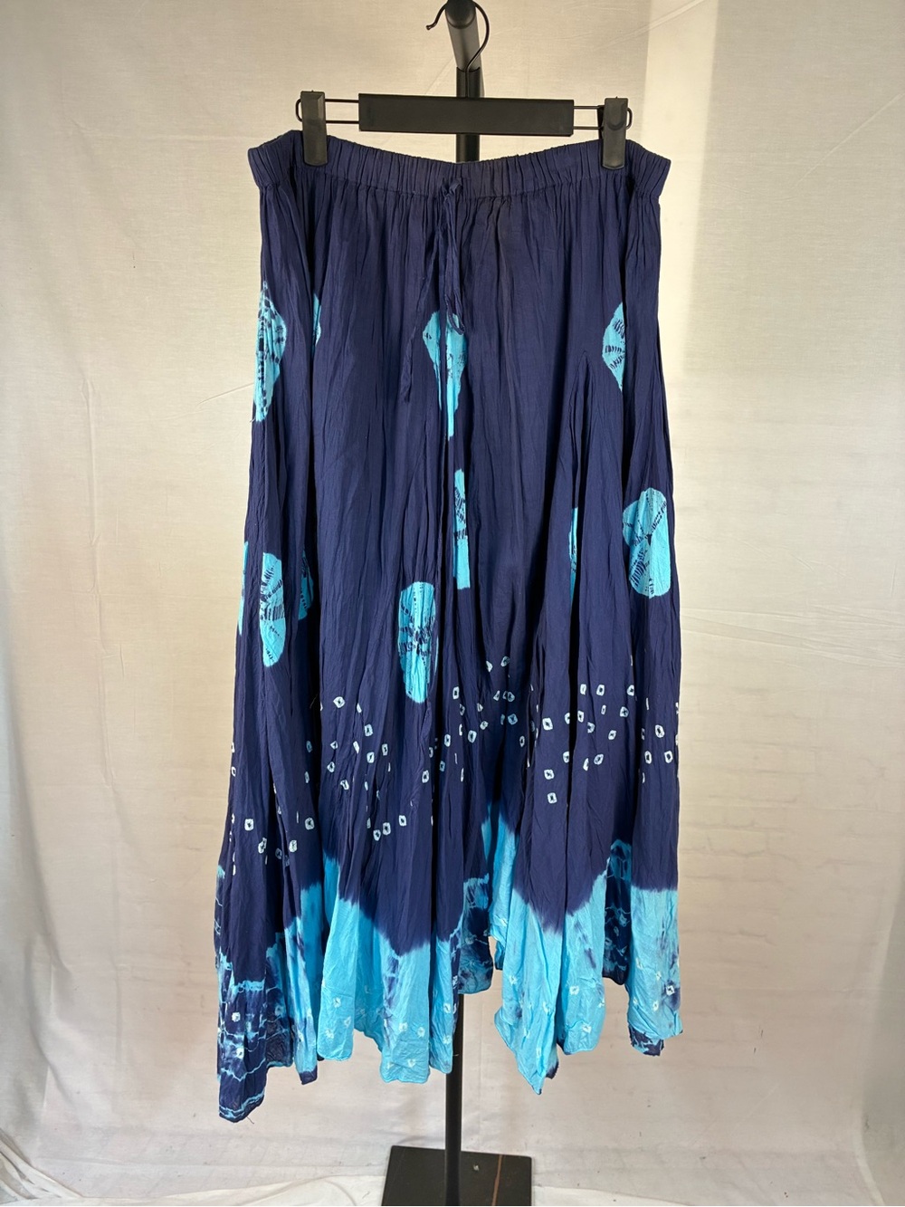 Bila Blue Tie-Dye Drawstring Gypsy Skirt M